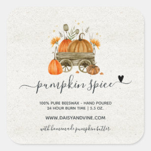 Adesivo Quadrado Autumn Pumpkin Spice Vela artesanal