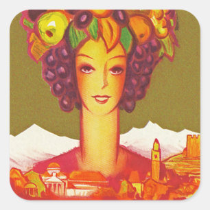 Adesivo Quadrado Autunno um Merano