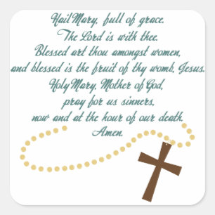 Adesivo Quadrado Ave Mary