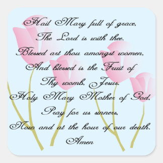 Adesivo Quadrado Ave Mary Prayer