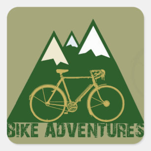 Adesivo Quadrado aventura de ciclismo - bicicletas