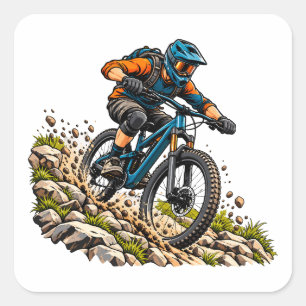 Adesivo Quadrado Aventura de mountain bike para pilotos de MTB