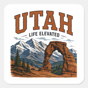 Adesivo Quadrado Aventura no Canyon Vermelho de Utah