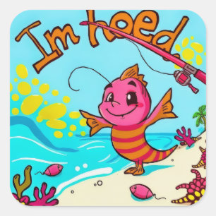 Adesivo Quadrado Aventura Vibrante pela margem