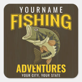 Adesivo Quadrado Aventuras De Pesca Personalizadas Anglas De Peixe