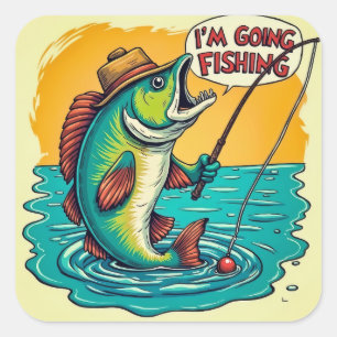 Adesivo Quadrado Aventuras de Pesca: Um Sonho de Peixe Torna-se Rea
