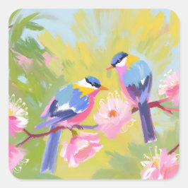 Adesivo Quadrado Aves