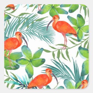 Adesivo Quadrado Aves aquáticas: padrão de colheita sem costura.