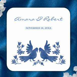 ADESIVO QUADRADO AVES DE OTOMI DA WATERCOLOR