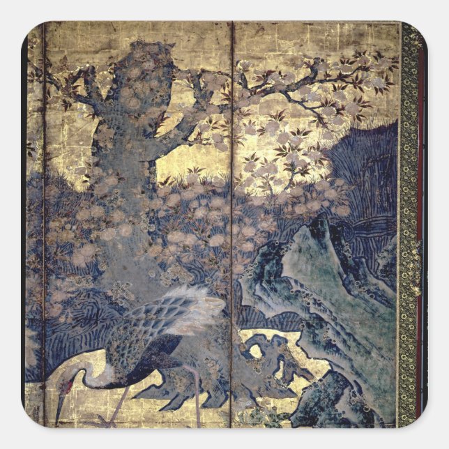 Adesivo Quadrado Aves e Flores das Quatro Estações (Frente)