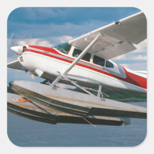 Adesivo Quadrado Avião Anfíbio Decolando, Cataratas Vitória, Zimbáb