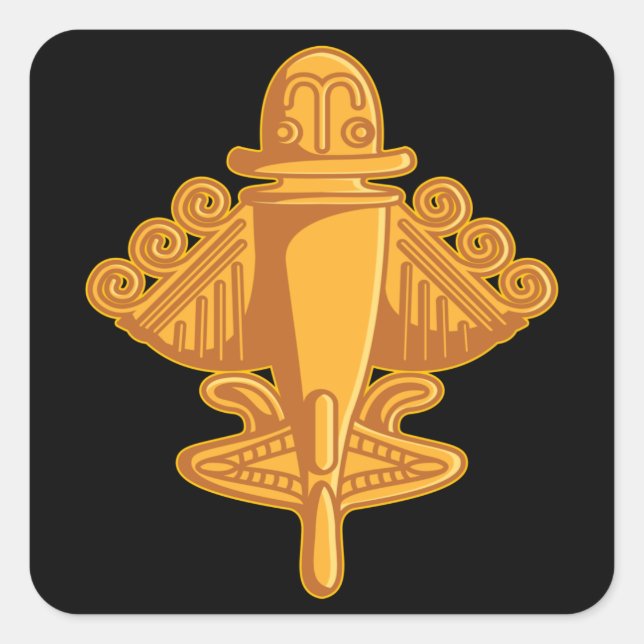 Adesivo Quadrado AVIÃO QUIMBAYA Teoria da Alienígena Antiga do AVIÃ (Frente)