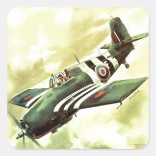 Adesivo Quadrado Avião Vintage