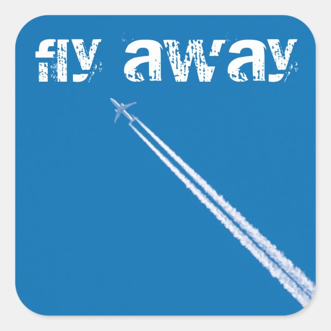 Adesivo Quadrado Avião voador (Frente)