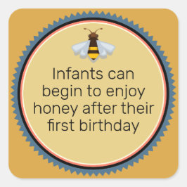 Adesivo Quadrado Aviso de Criança de Abelhas de Mel