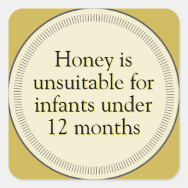 Adesivo Quadrado Aviso de Mel de criança Dourado