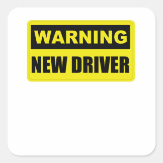 Adesivo Quadrado Aviso de novo driver - Pára-choque de aviso engraç