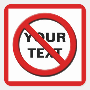 Adesivo Quadrado Aviso Sem Símbolo Pequeno Sq Personalizado Adesiv