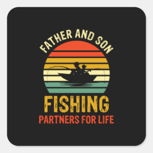 Adesivo Quadrado Avô Cita Parceiro De Pesca Pai E Filho