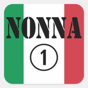 Adesivo Quadrado Avó italianas: ONU de Nonna Numero