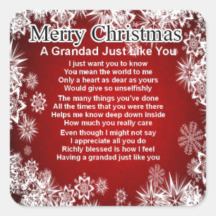 Adesivo Quadrado Avô Poem - Design de Natal