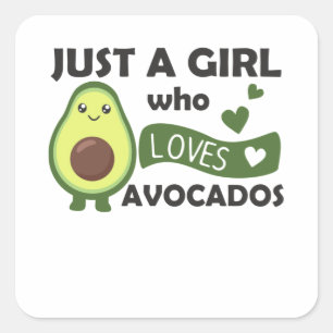 Adesivo Quadrado Avocado de menina ama doce abacate