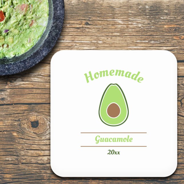 Adesivo Quadrado Avocado & Guacamole Label Sticker (Avocado & Guacamole Label Sticker)