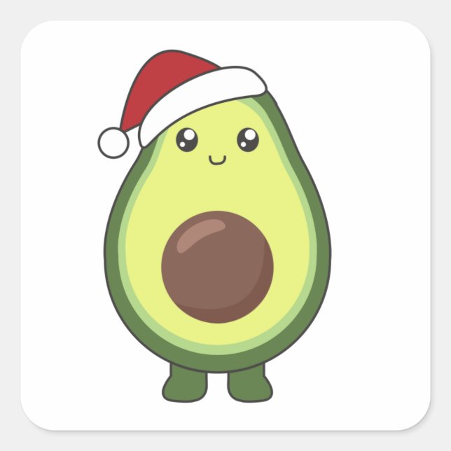 Adesivo Quadrado Avocado para o Natal Luzes Engraçadas (Frente)