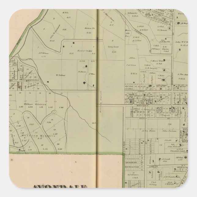 Adesivo Quadrado Avondale, Ohio (Frente)