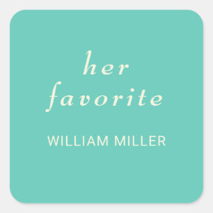 Adesivo Quadrado Awe Aquático Simples Elegante com Casamento Monogr