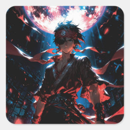 Adesivo Quadrado Awesome anime character