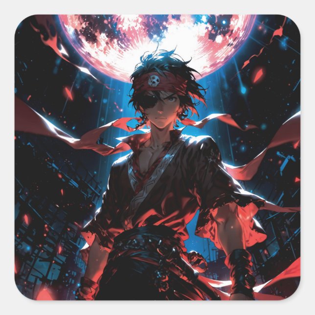 Adesivo Quadrado Awesome anime character (Frente)