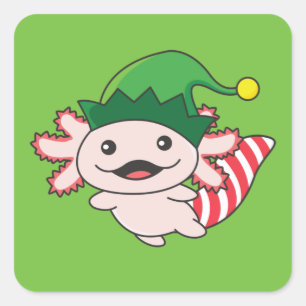 Adesivo Quadrado Axolotl Felry Natal Praça Elf Axolotl