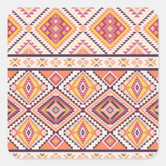 Adesivo Quadrado Aztec Tribal Esclarecida Sem Costura