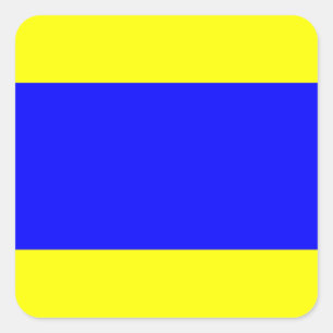 Adesivo Quadrado Azul amarelo do delta