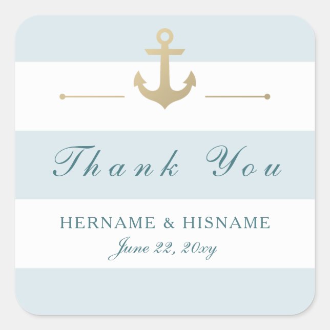 Adesivo Quadrado Azul-Aqua-Claro Estirpado Obrigado A Vinhetas (Frente)