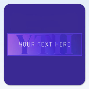 Adesivo Quadrado Azul-céu (cor alterável!) Padrão de volume e texto