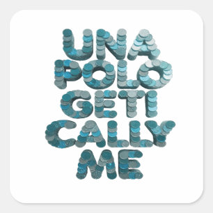 Adesivo Quadrado Azul Chamativo UNAPOLOGETICALLY ME Estilo Vinil