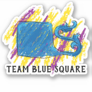 Adesivo Quadrado Azul de Equipe