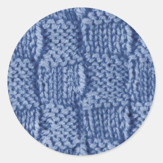 Adesivo Quadrado azul de lã tricotada