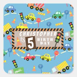 Adesivo Quadrado Azul de transporte