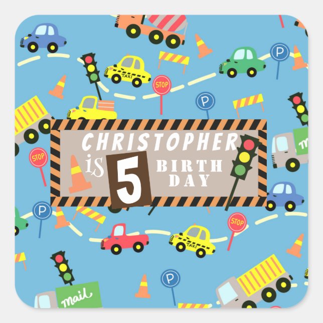 Adesivo Quadrado Azul de transporte (Frente)