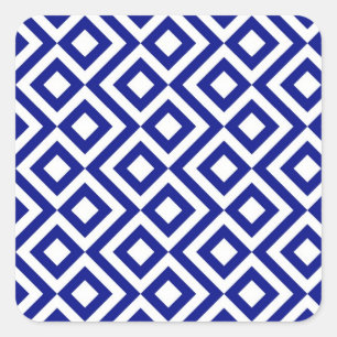 Adesivo Quadrado Azul e Branco Meander