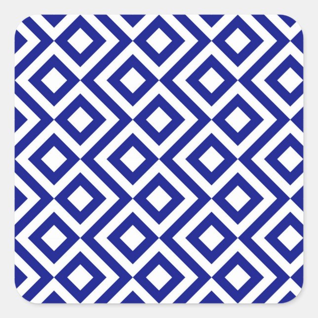 Adesivo Quadrado Azul e Branco Meander (Frente)