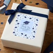 Azul Marinho Moderno Obrigado Graduação Nome