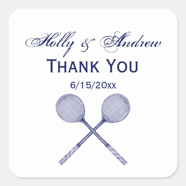 Adesivo Quadrado Azul Raquetas Esmagadas Cruzadas (Frente)