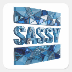 Adesivo Quadrado Azul SASSY Fofo
