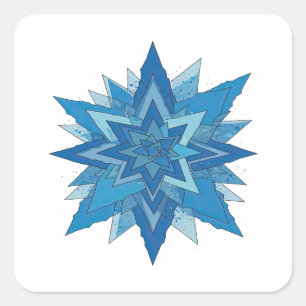 Adesivo Quadrado Azul Tendência Estilo de Vinil FROZEN