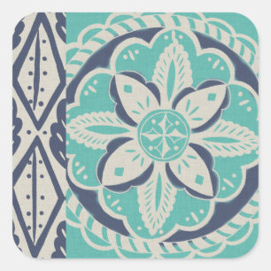 Adesivo Quadrado Azulejo Batik Azul IV