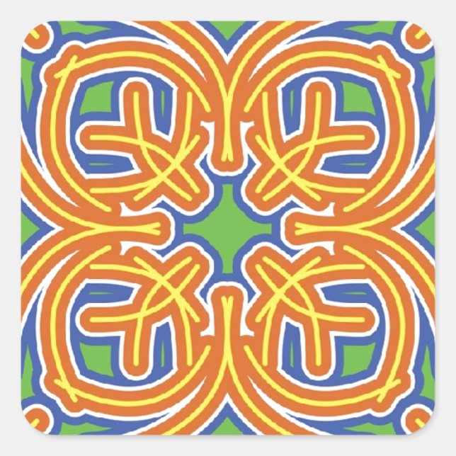 Adesivo Quadrado Azulejo exótico (Frente)